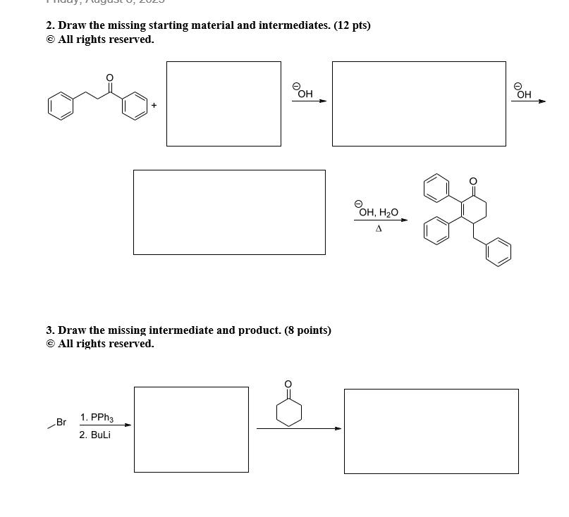 Solved Draw the missing starting material and intermediates. | Chegg.com