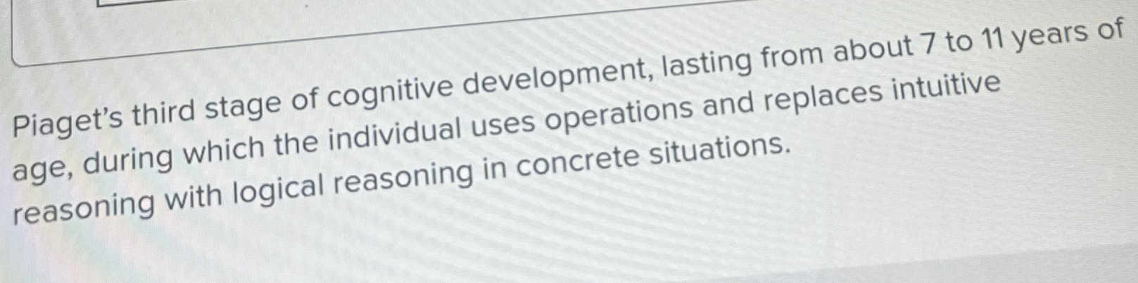 Third stage hotsell of cognitive development