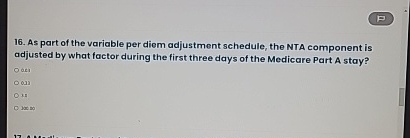 Solved As part of the variable per diem adjustment schedule, | Chegg.com