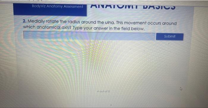 Solved 2. Medially rotate the radlus around the ulna. This | Chegg.com