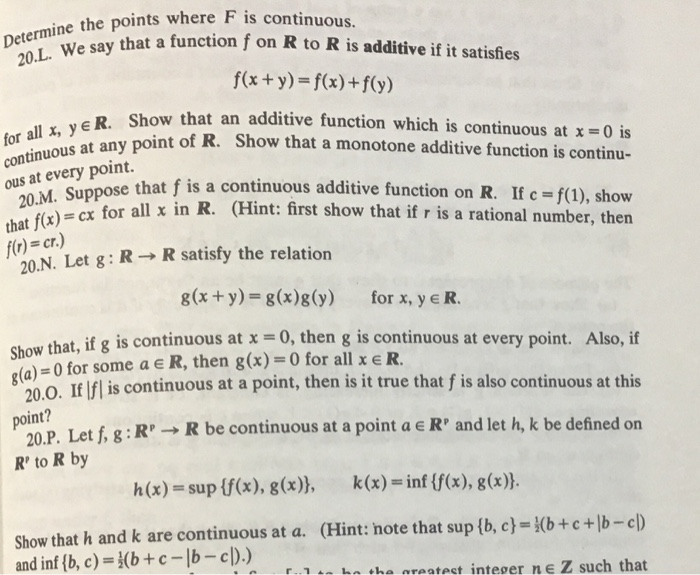 Solved Determine The Points Where Fisc L We Say That Chegg Com