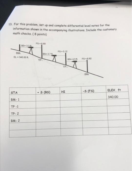 Solved 13. For this problem, set up and complete | Chegg.com