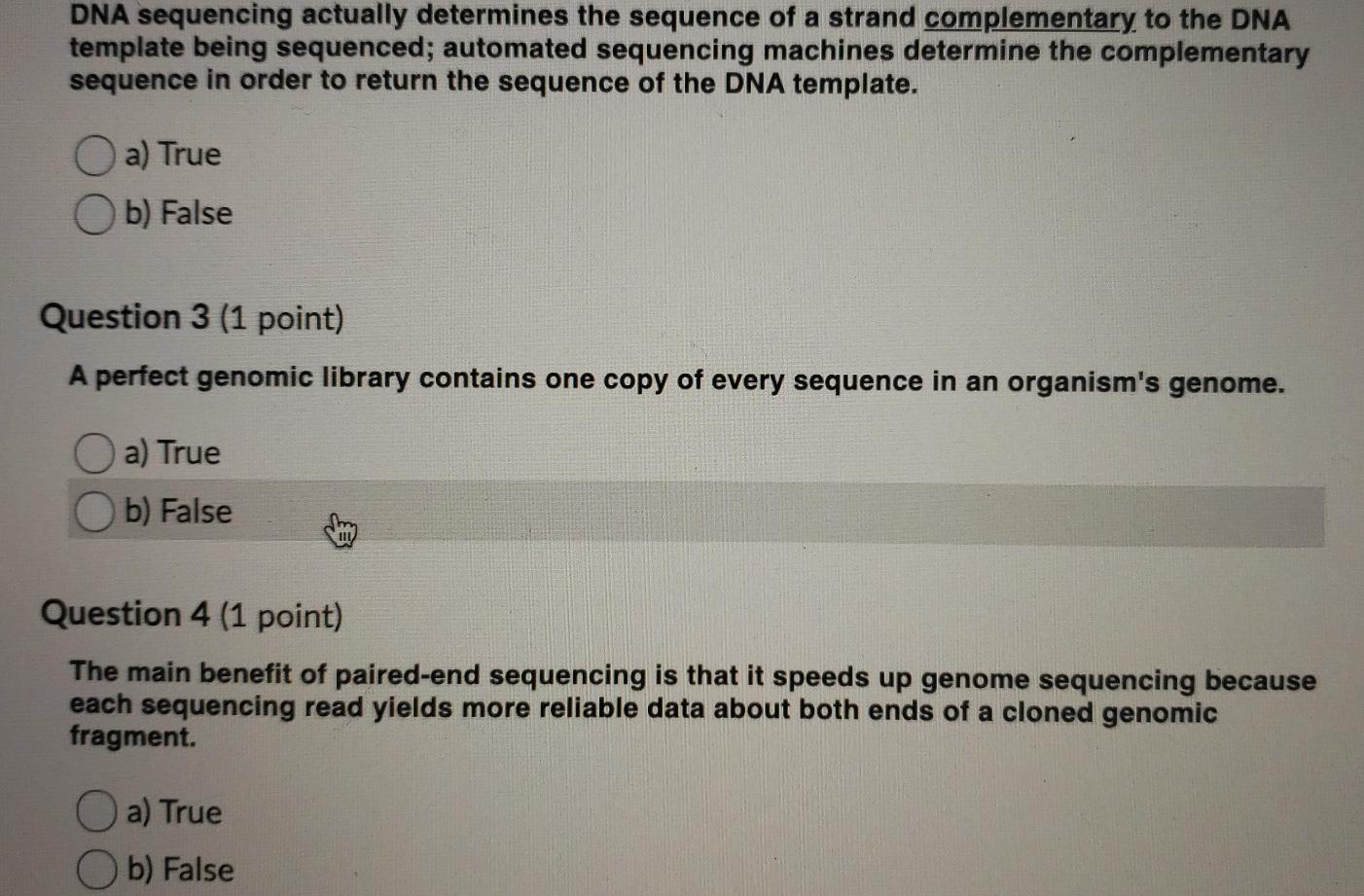 Solved DNA sequencing actually determines the sequence of a | Chegg.com