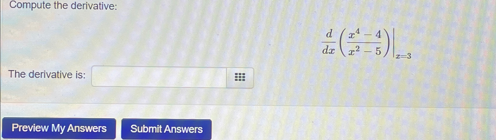 compute the derivative of $( 5x 4 2$