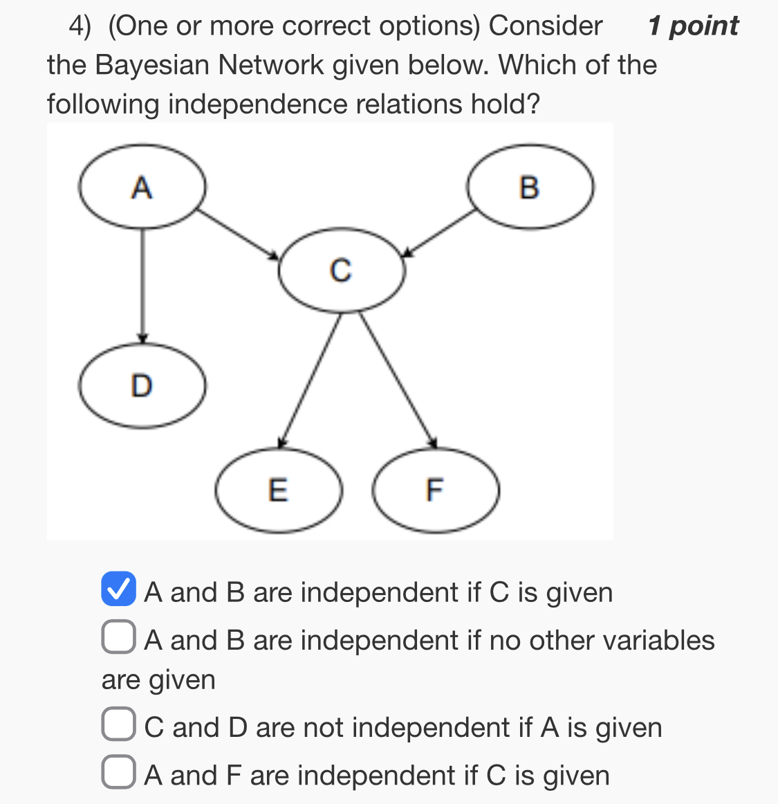Solved (One or more correct options) ﻿Consider1 ﻿point the | Chegg.com