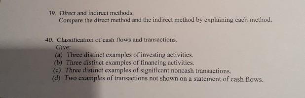 Solved 39. Direct and indirect methods. Compare the direct | Chegg.com