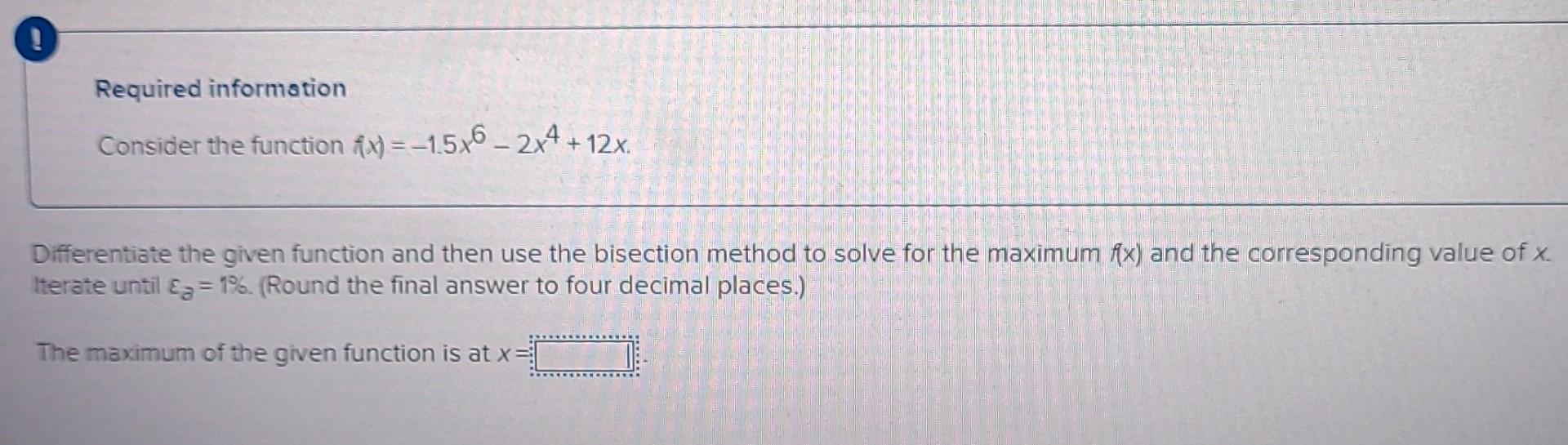 Solved Required information Consider the function | Chegg.com