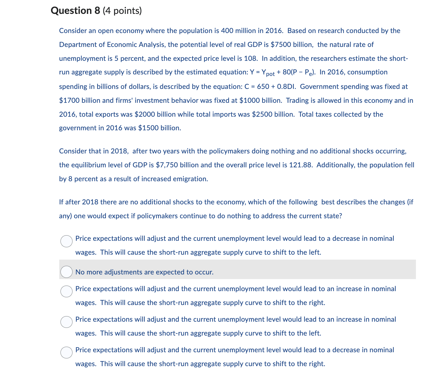 Solved Question 8 (4 ﻿points)Consider an open economy where | Chegg.com