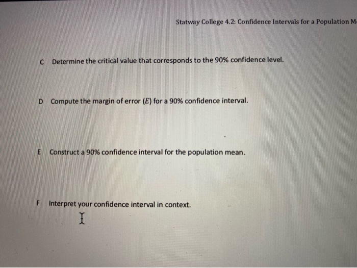 Solved Constructing Confidence intervals for Population | Chegg.com