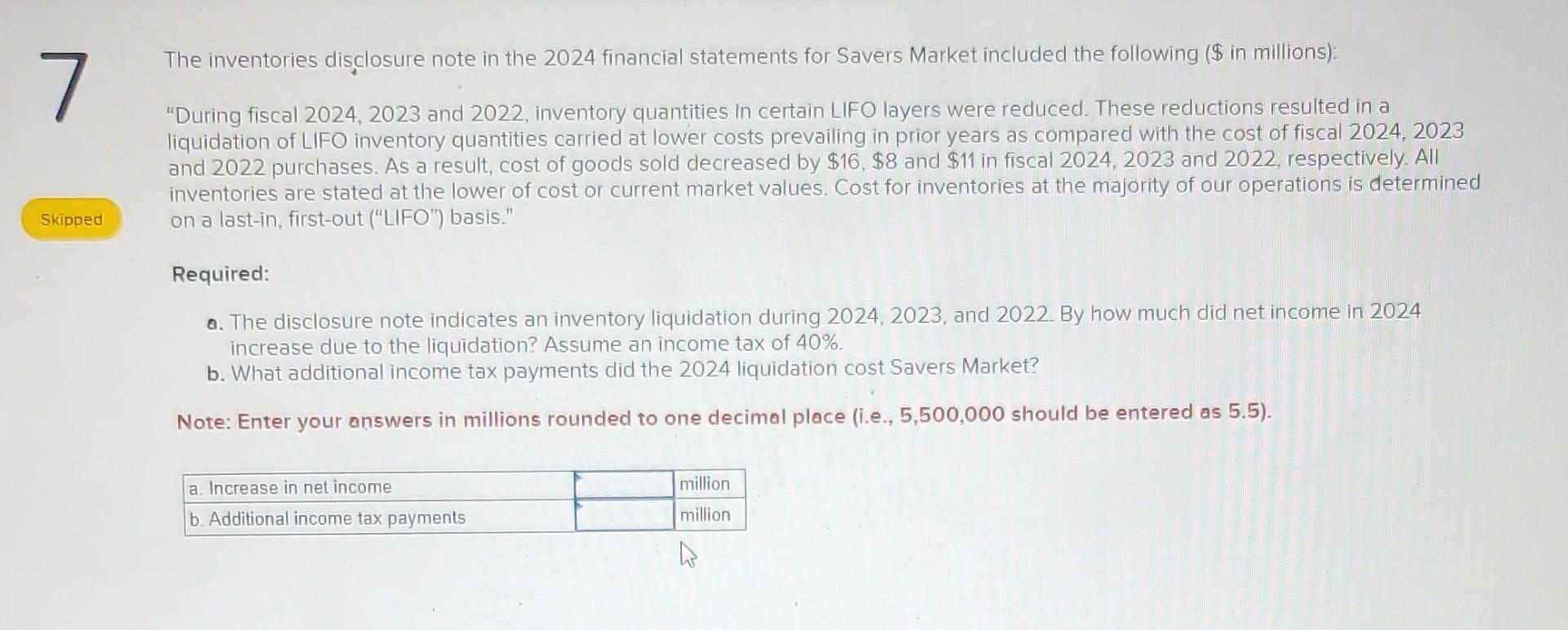 Solved The Inventories Disclosure Note In The 2024 Financial Chegg Com   Image 