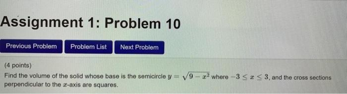 Solved Assignment 1: Problem 10 Previous Problem Problem | Chegg.com