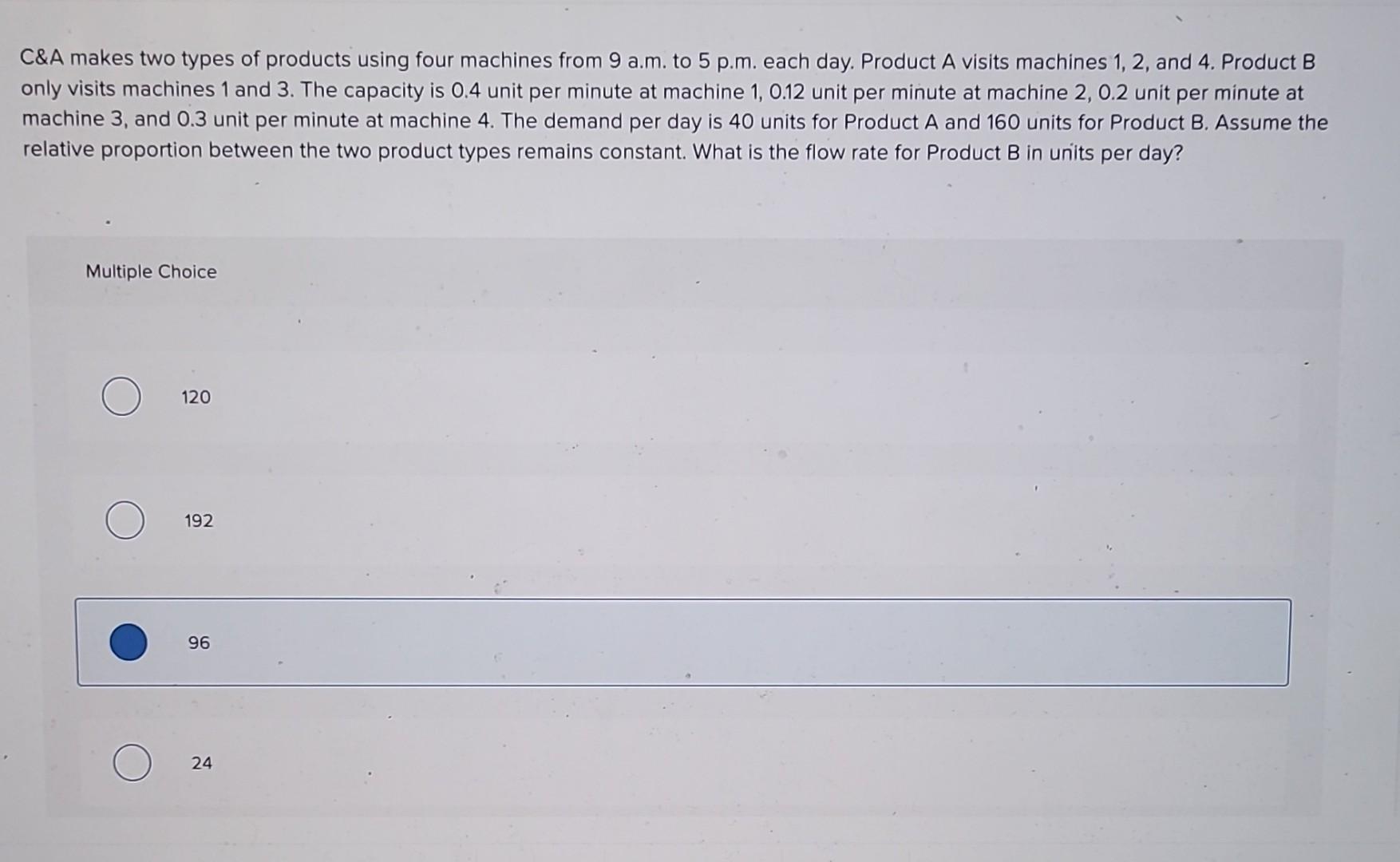 Solved C A Makes Two Types Of Products Using Four Machines Chegg Solved C A Makes Two Types Of Products Using Four Machines Chegg