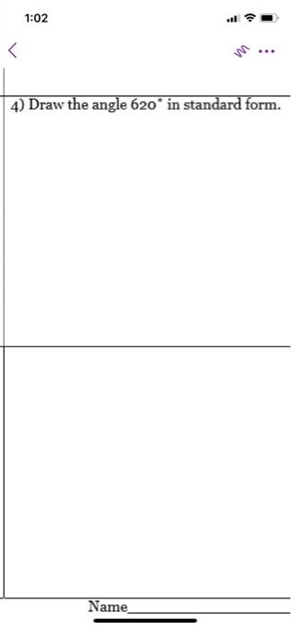 Solved 5) Draw the angle 54 in standard form. Integrated | Chegg.com