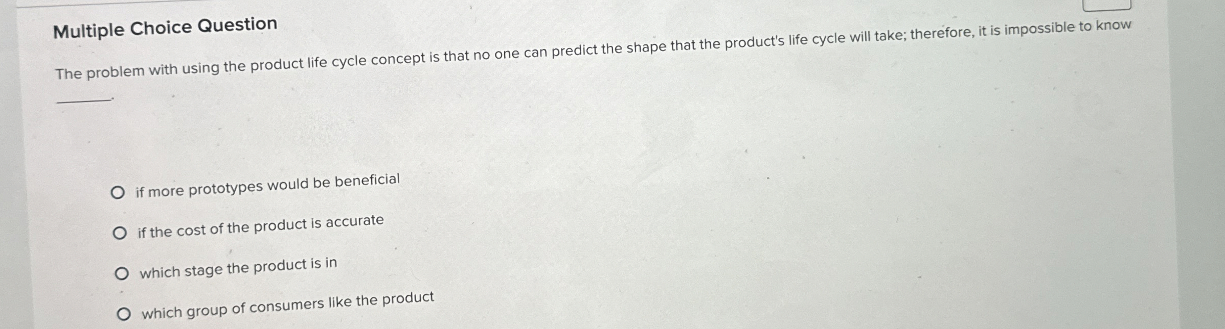 Solved Multiple Choice QuestionThe problem with using the | Chegg.com