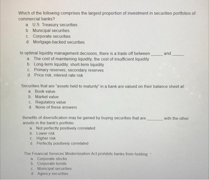 Solved Which Of The Following Comprises The Largest | Chegg.com