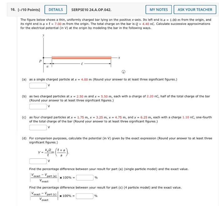 Solved The figure below shows a thin, uniformly charged bar | Chegg.com