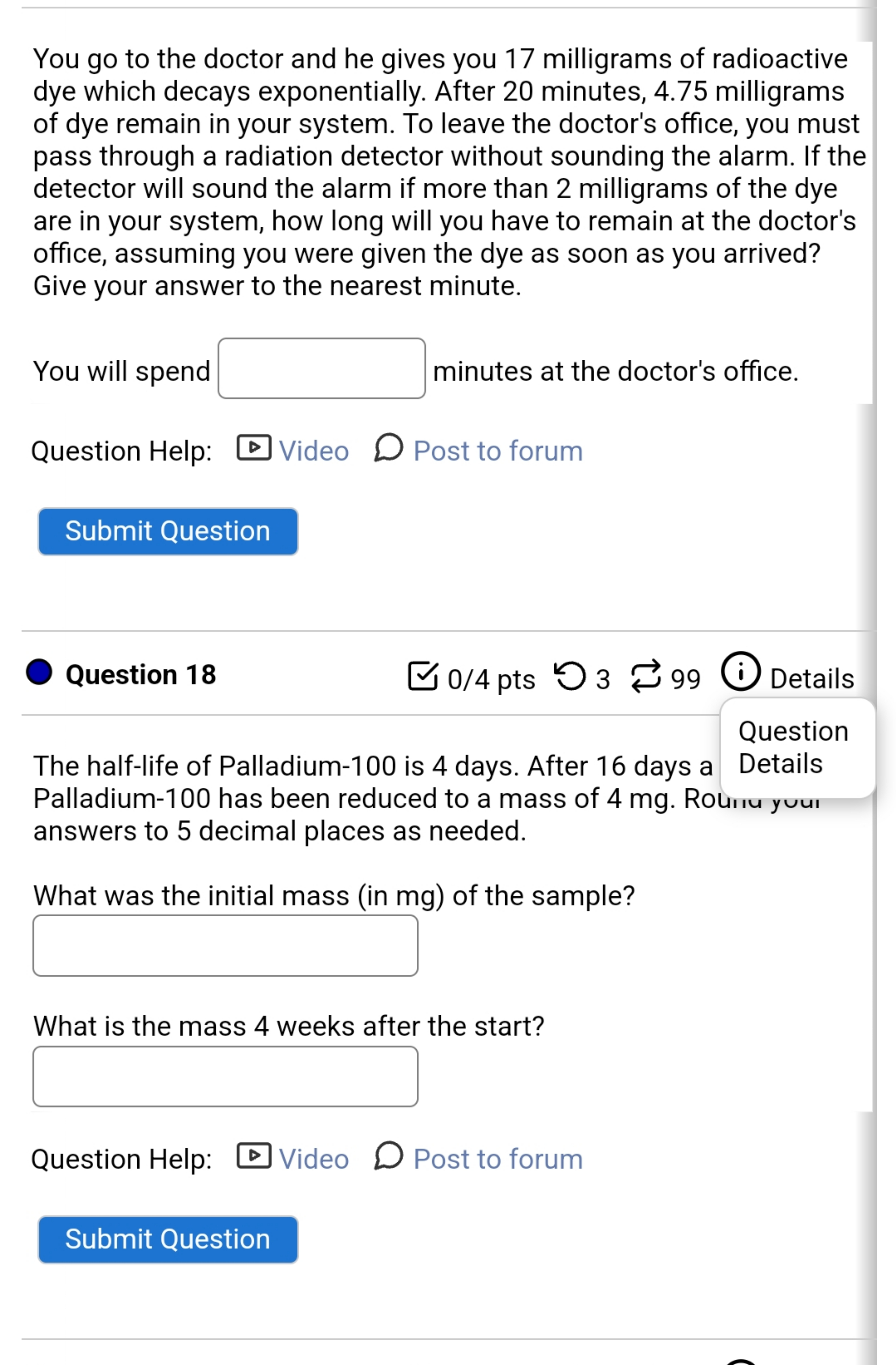 Solved You go to the doctor and he gives you 17 ﻿milligrams | Chegg.com