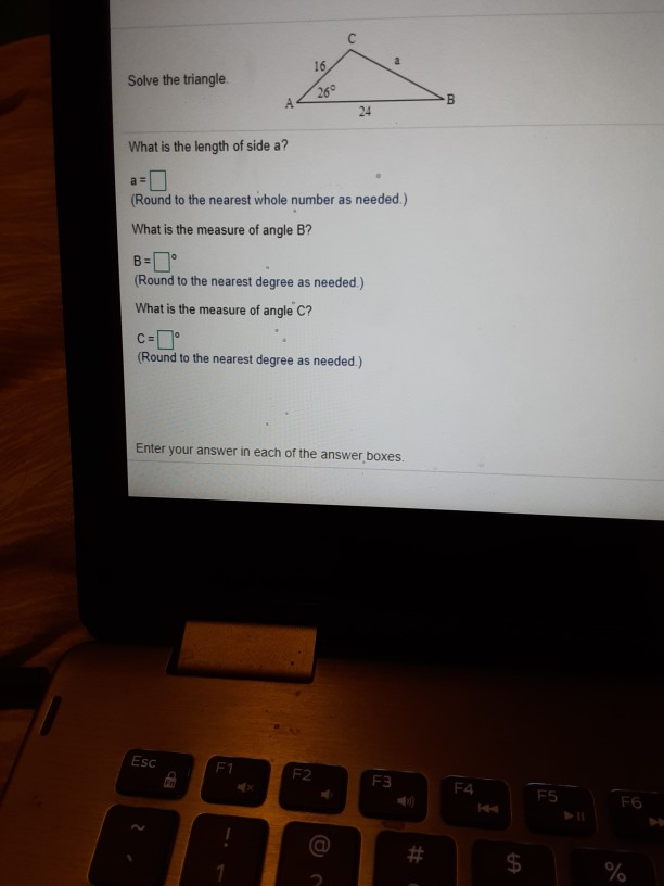 Solved C 16 Solve The Triangle 26° A B 24 What Is The Length | Chegg.com