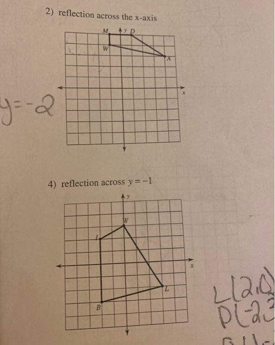 Solved 2 Reflection Across The X Axis Mayd 4 Reflection Chegg Com