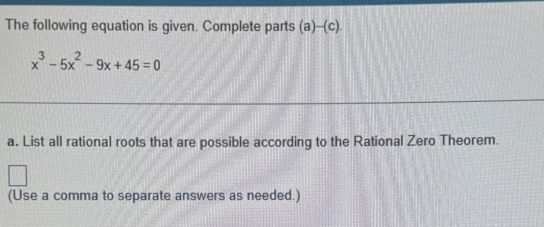 Solved The following equation is given. Complete parts | Chegg.com