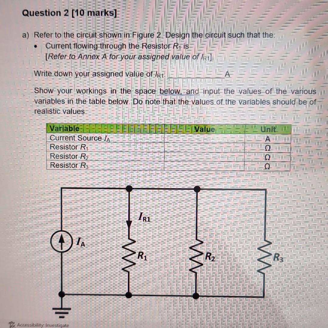 Solved a) Refer to the circuit shown in Figure 2. Design the | Chegg.com