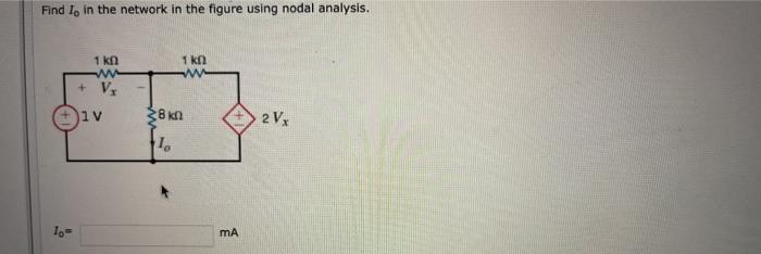 Solved Find 1, in the network in the figure using nodal | Chegg.com