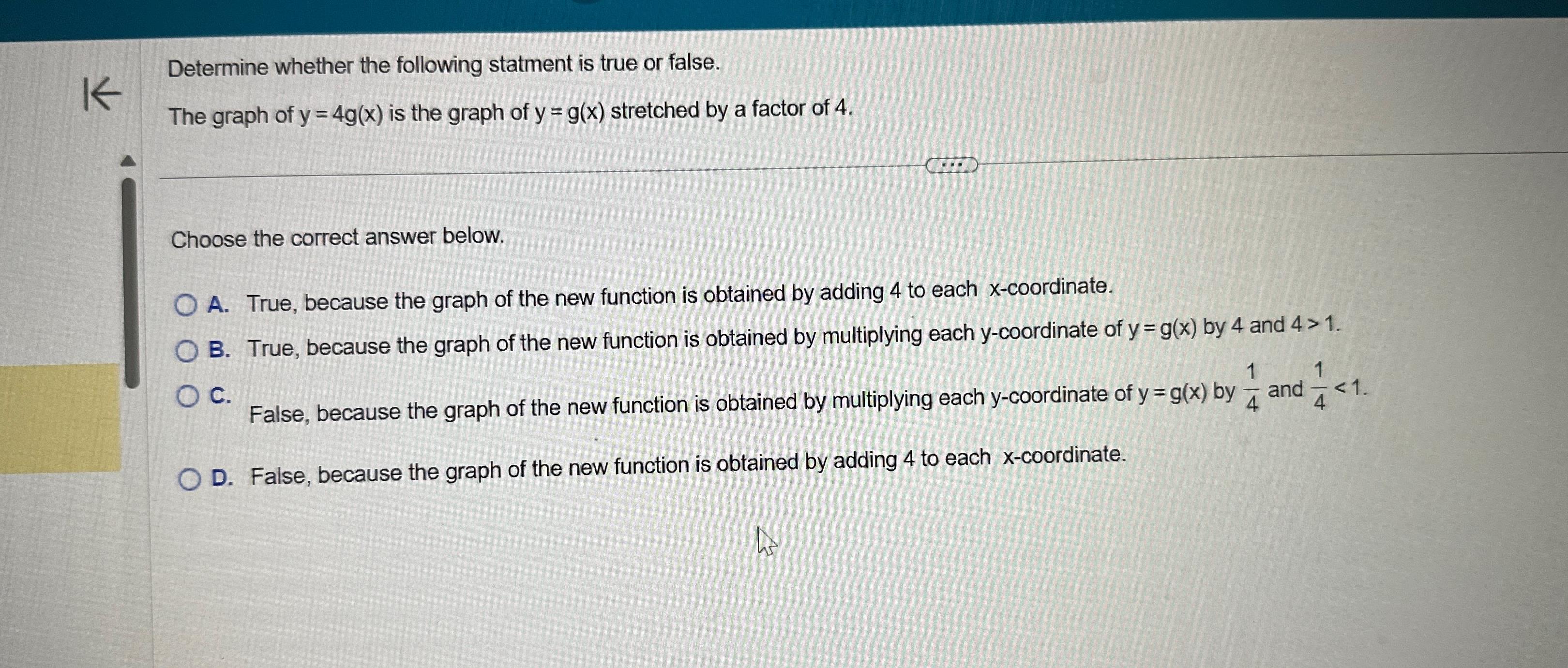 Solved Determine whether the following statment is true or | Chegg.com