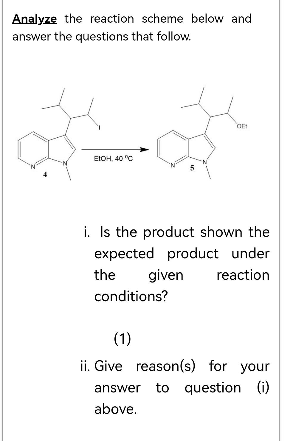Solved Analyze the reaction scheme below and answer the | Chegg.com