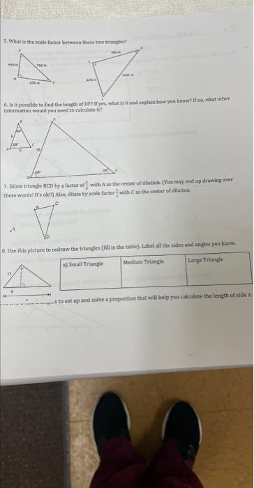 Solved S. What is the scale factor between these two trides! | Chegg.com