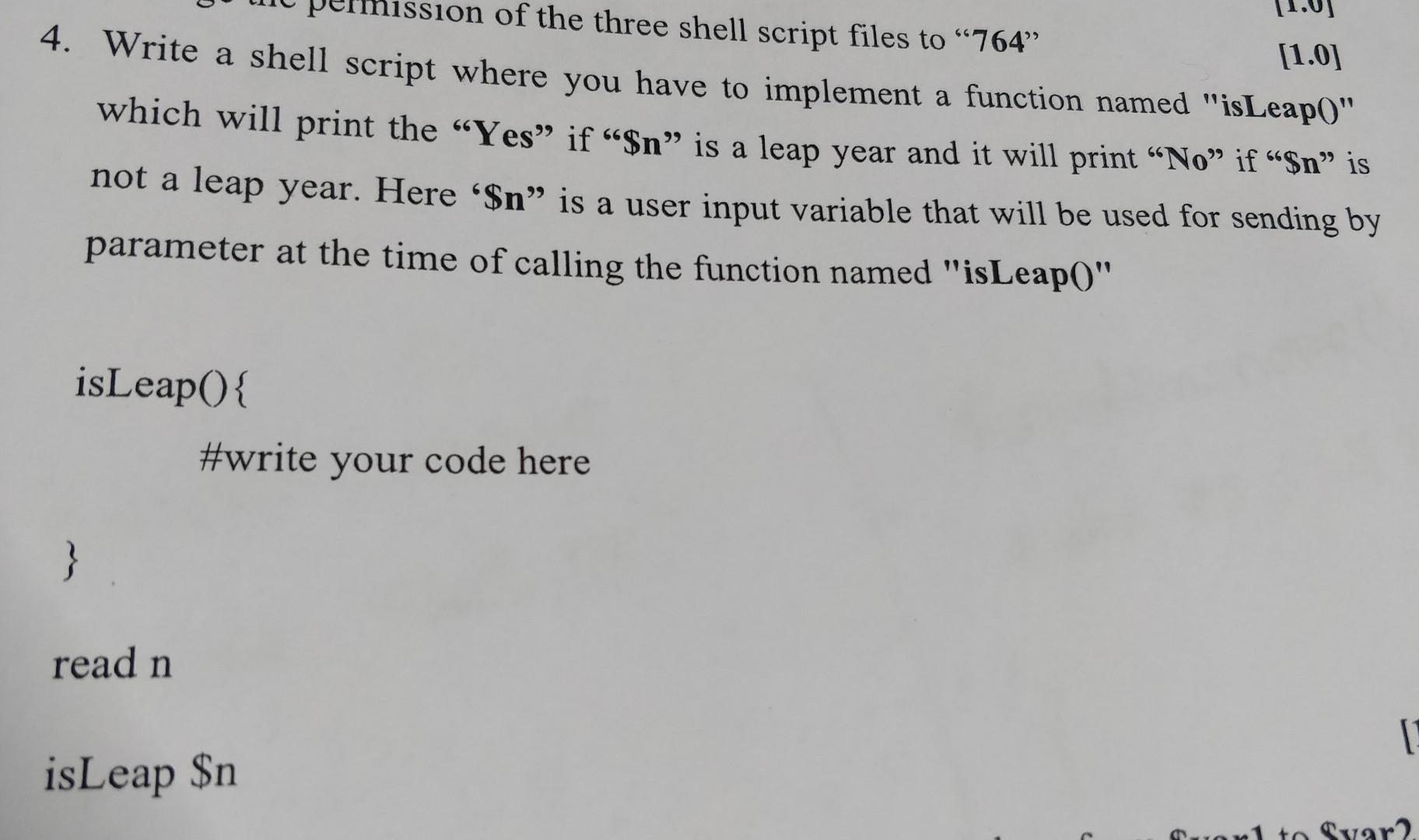 Solved ission of the three shell script files to “764" (1.0) | Chegg.com