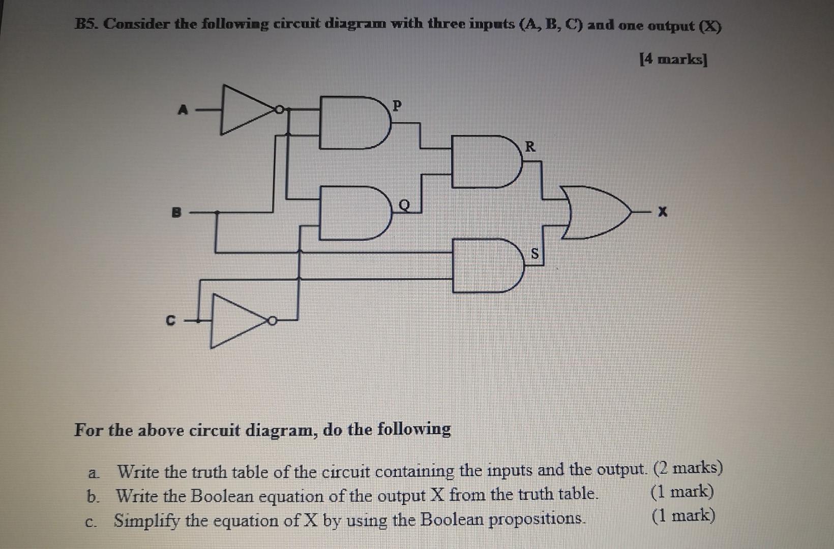 Solved B5. Consider The Following Circuit Diagram With Three | Chegg.com