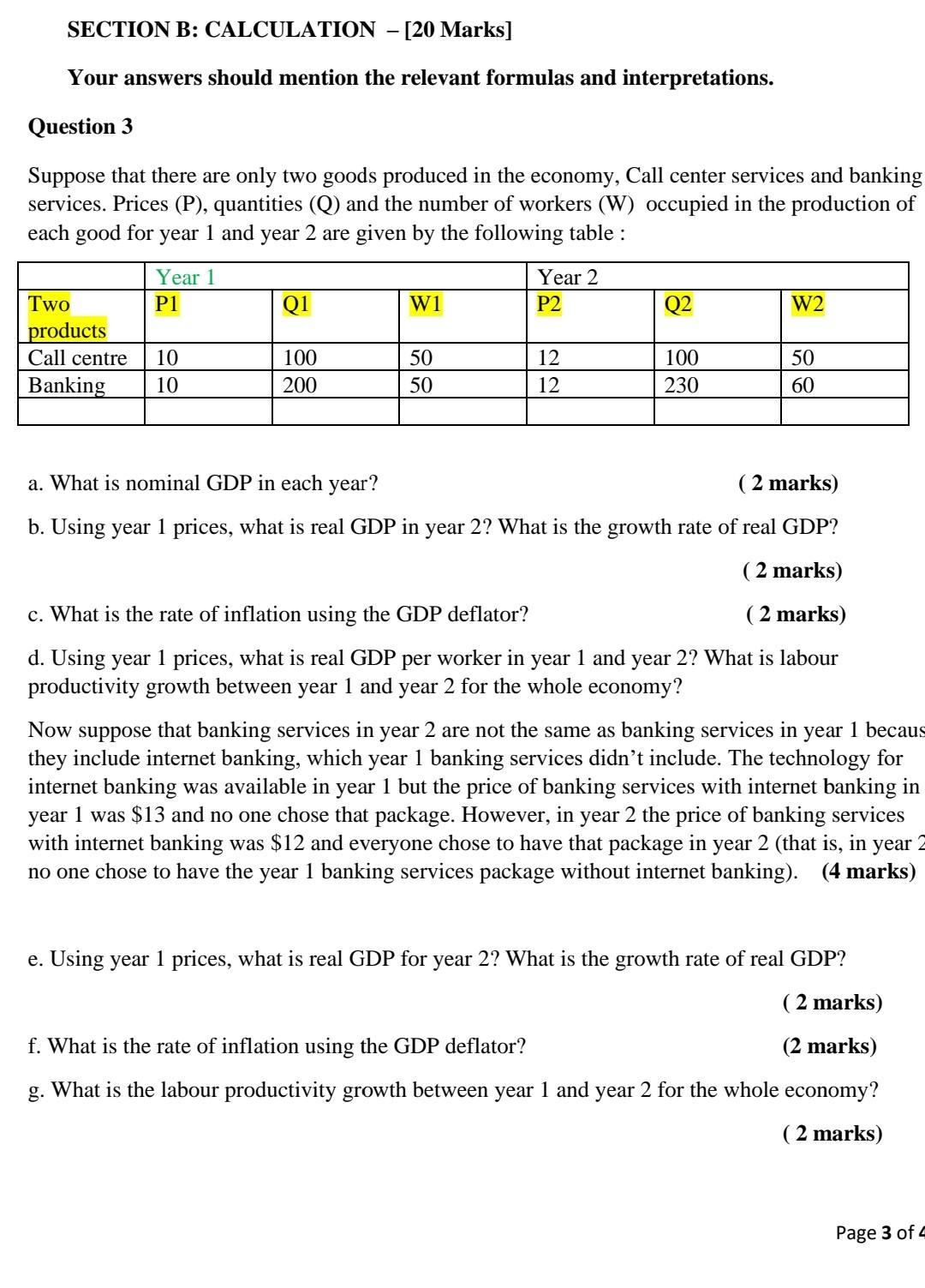 Solved SECTION B: CALCULATION – [20 Marks] Your Answers | Chegg.com