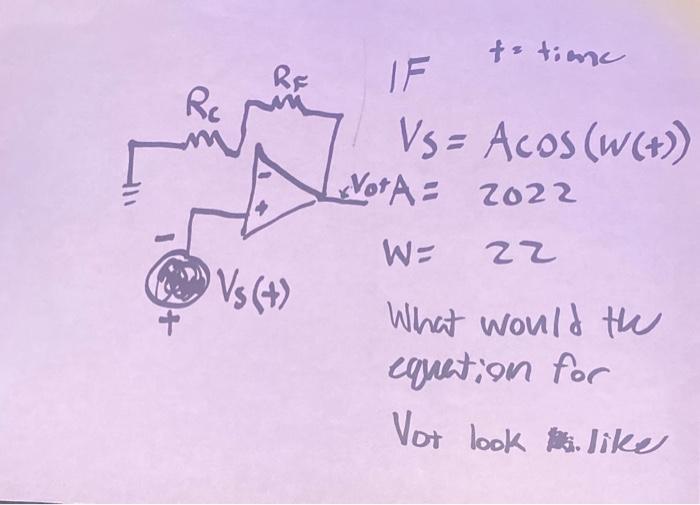 Solved Given the variables create an equation for Vo(t) or | Chegg.com