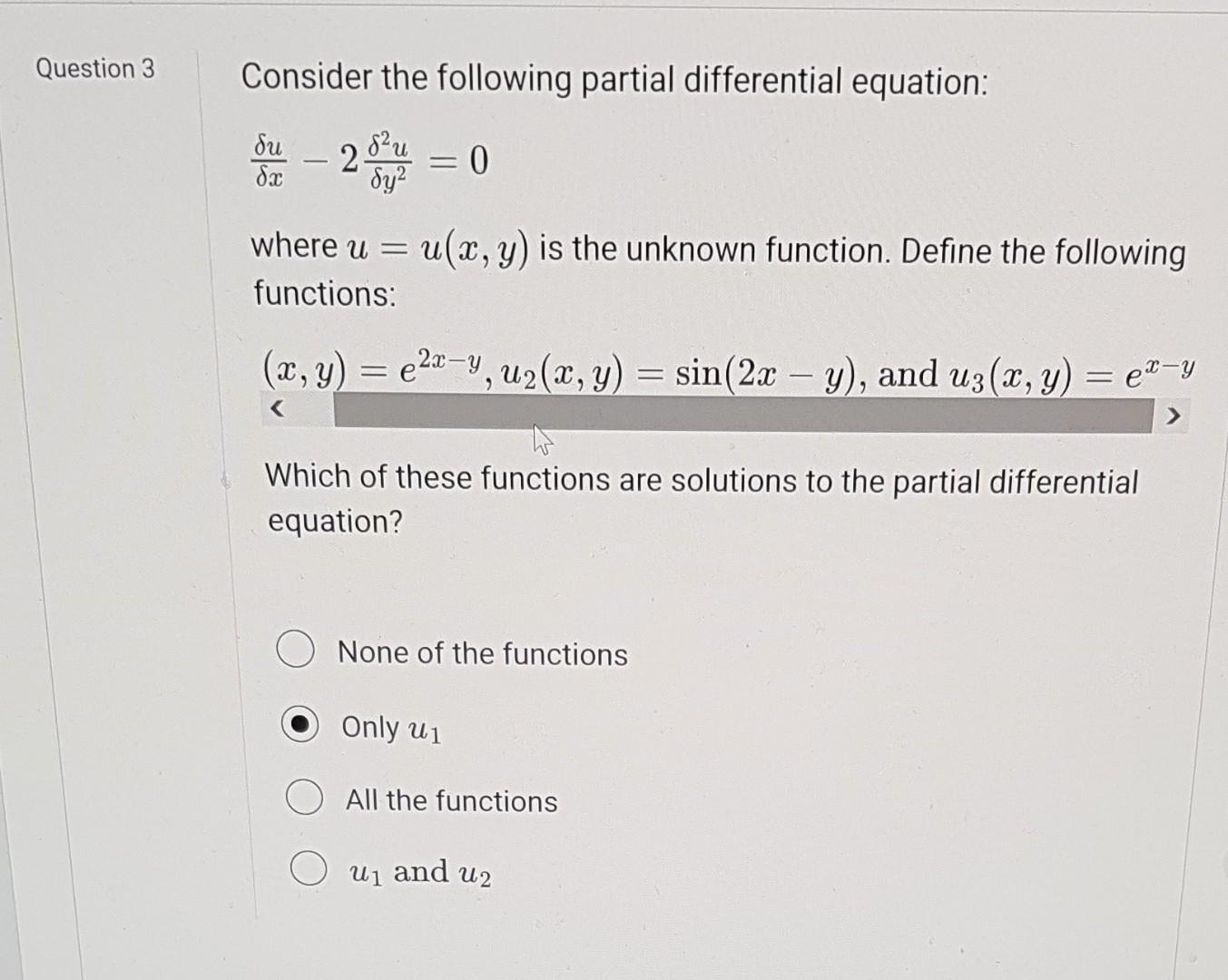 Solved Consider The Following Partial Differential Equation 0634