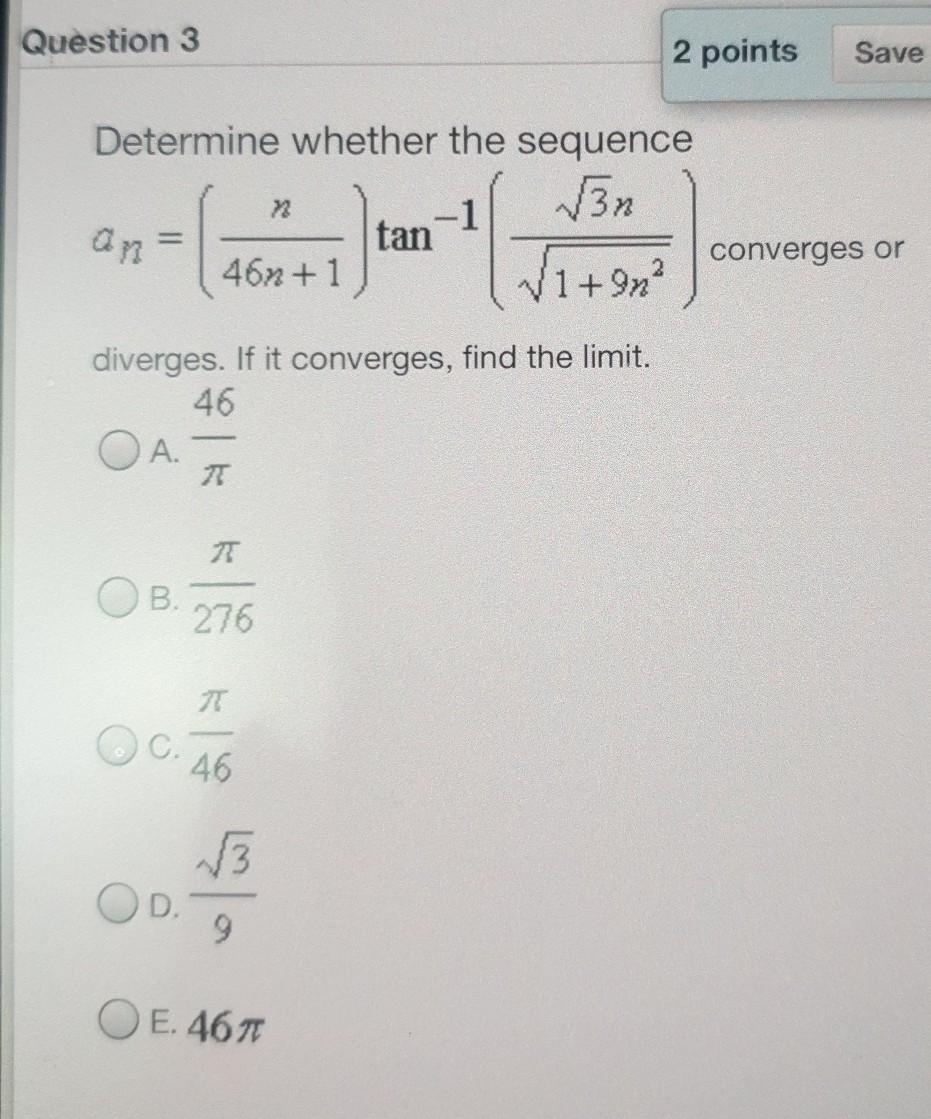 Solved Question 3 2 points Save Determine whether the | Chegg.com