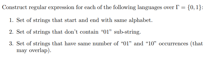 Solved Construct regular expression for each of the | Chegg.com