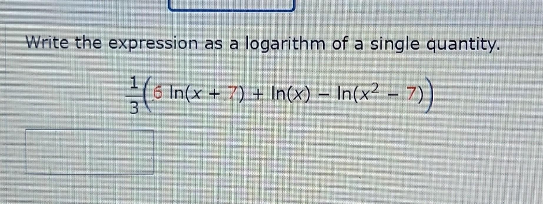 Solved Write the expression as a logarithm of a single | Chegg.com
