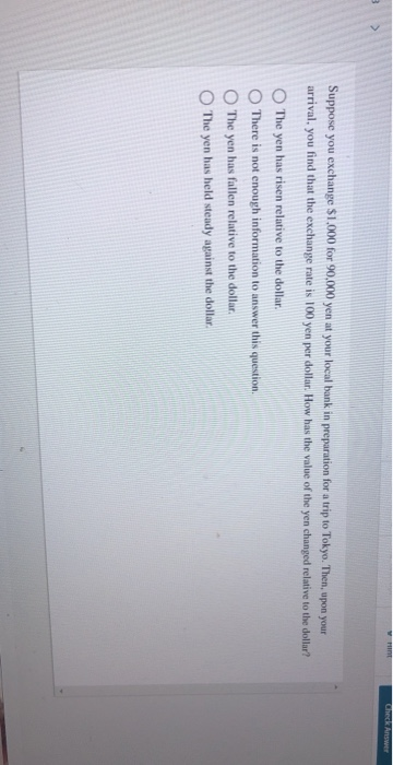 Exchange Check Answer Solved Yht Check Answer 3 Suppose you exchange $1,000 for | Chegg.com