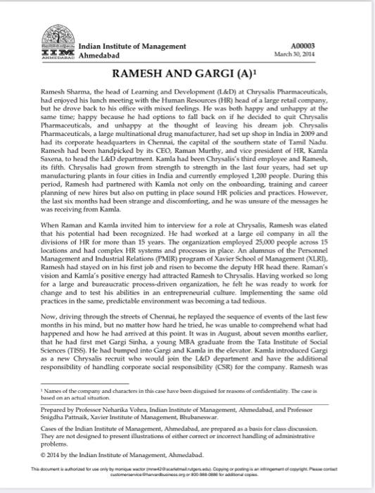 ramesh and gargi case study questions and answers