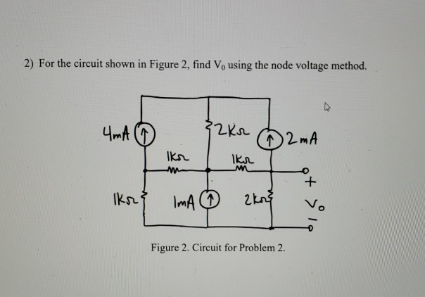 Solved 2) For the circuit shown in Figure 2, find V, using | Chegg.com