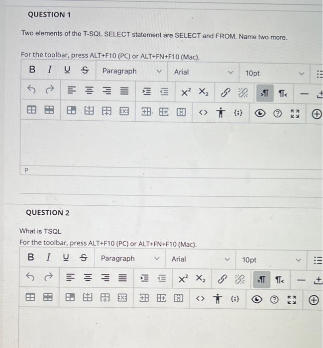 Solved Two elements of the T-SQL SELECT statement are SELECT | Chegg.com