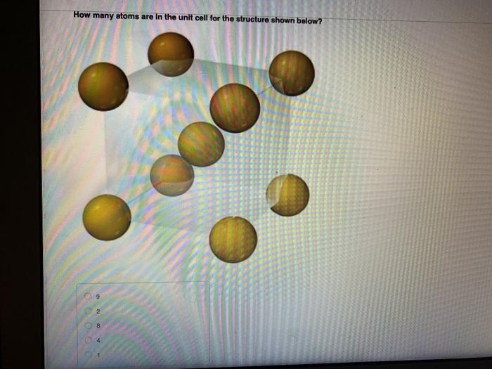 Solved How many atoms are in the unit cell for the structure | Chegg.com