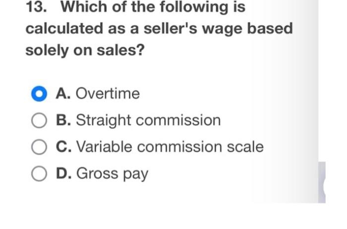 Solved 13. Which of the following is calculated as a | Chegg.com