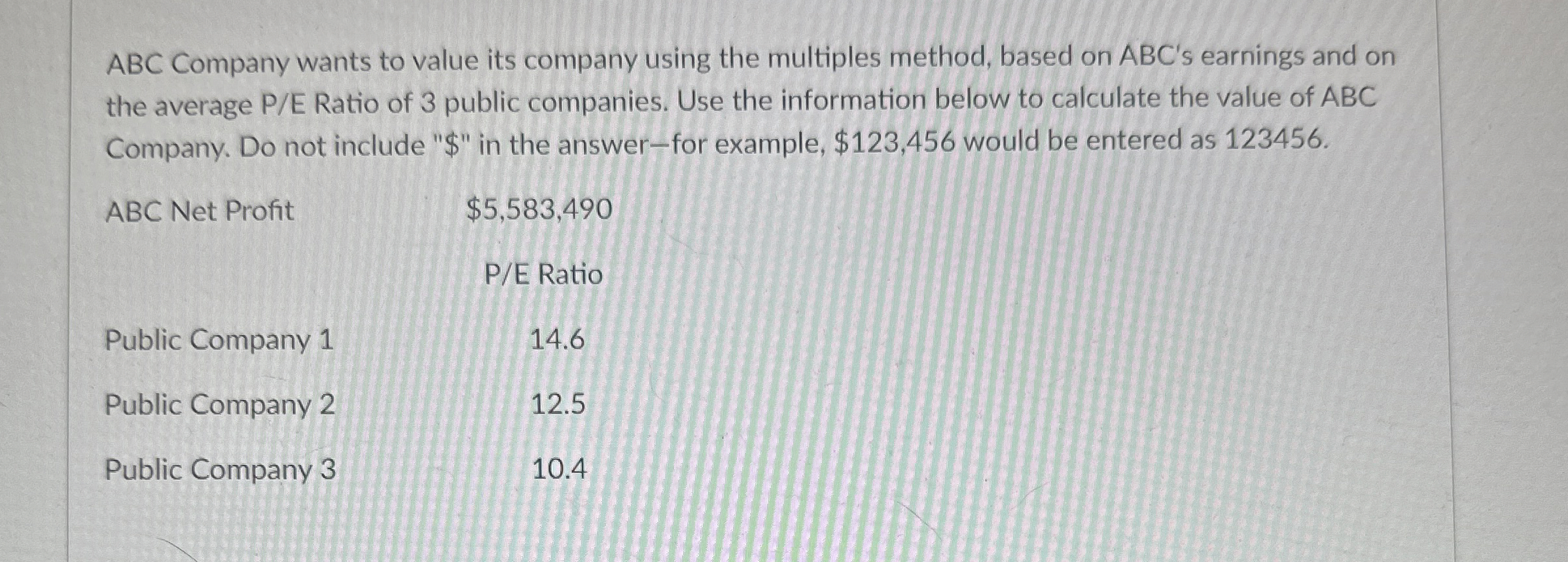 Solved ABC Company wants to value its company using the | Chegg.com