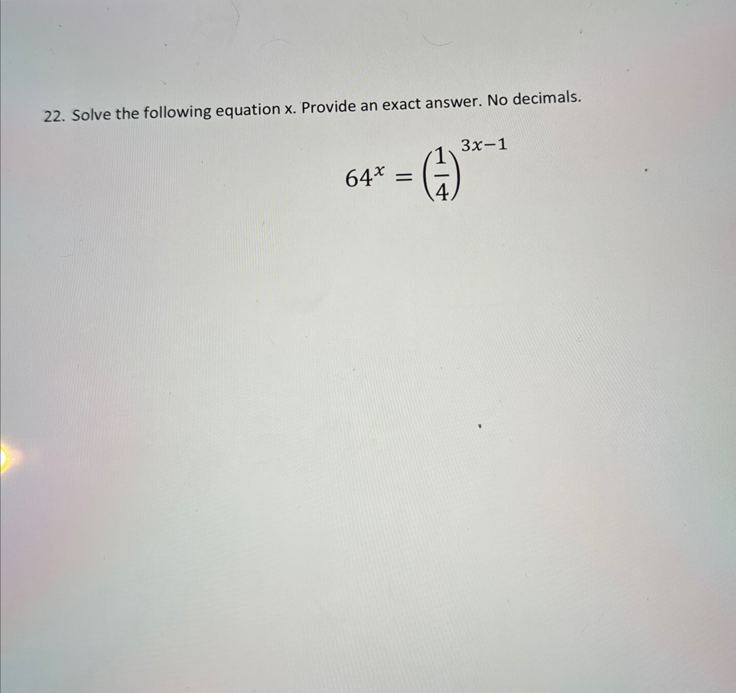 Solved Solve the following equation x. ﻿Provide an exact | Chegg.com