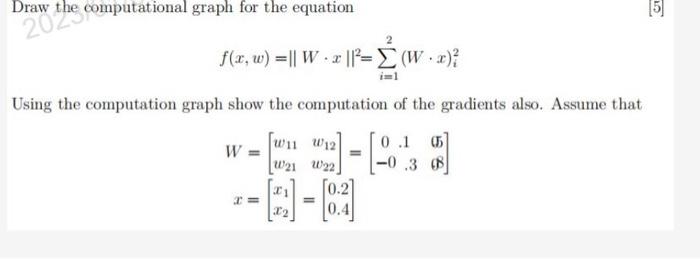 Draw the computational graph for the equation | Chegg.com