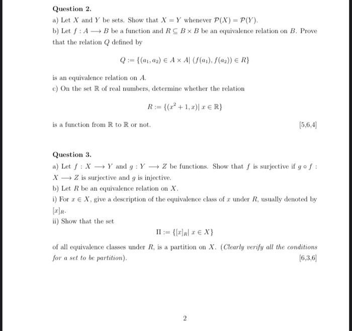 Solved Question 2 A Let X And Y Be Sets Show That X Y Chegg Com