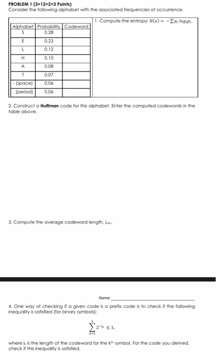 Solved PROBLEM 1 (3+12+2+3 Points) Consider the following | Chegg.com