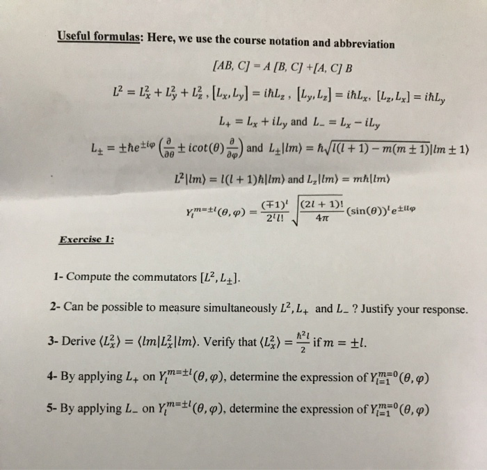 Solved Useful Formulas Here We Use The Course Notation Chegg Com