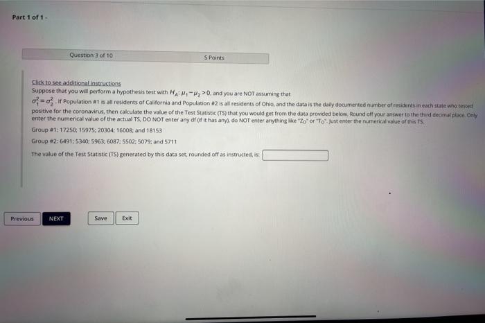 Solved Part 1 of 1 Question 3 of 10 S Points Click to see | Chegg.com